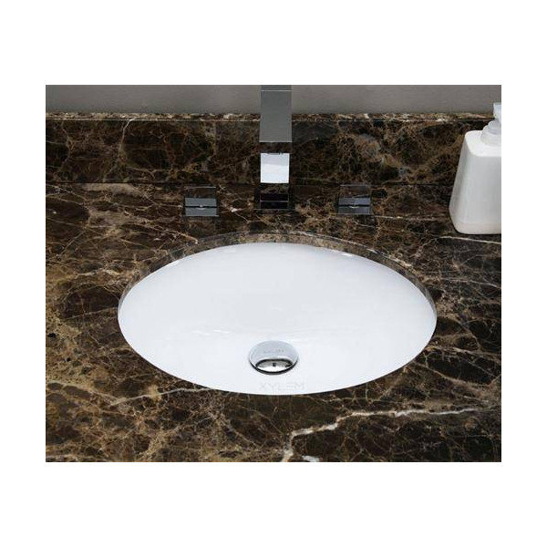 American Imagination AI-18093 18.25 Inch Oval Undermount Sink In White Color