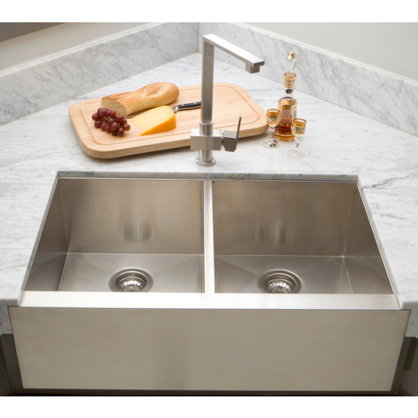 American Imagination AI-27461 16 Gauge Double Bowl Kitchen Sink In Chrome