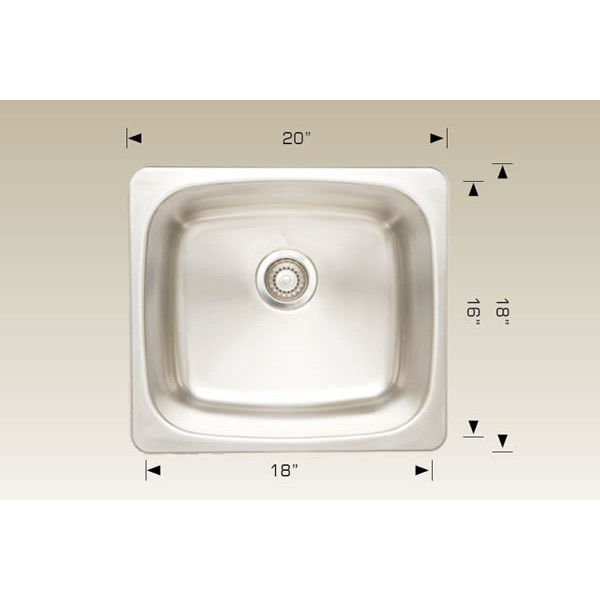 American Imagination AI-27565 Drop-In Single Bowl Kitchen Sink In Chrome