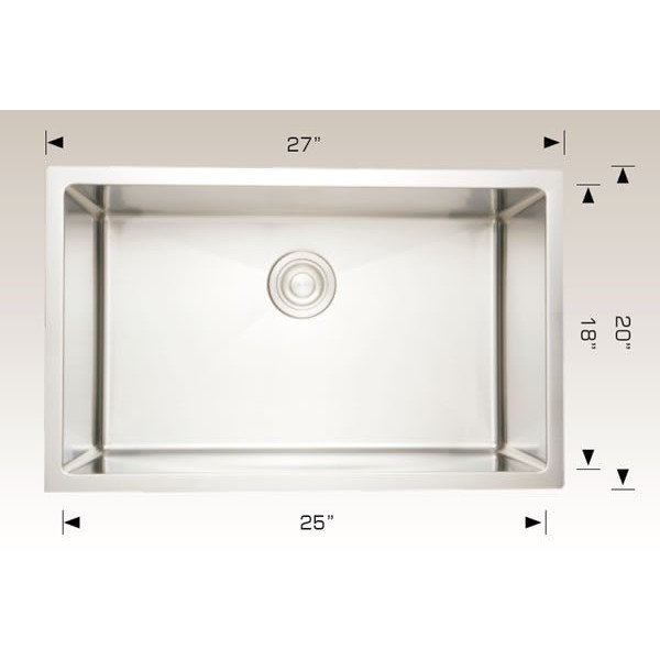 American Imagination AI-27601 27 Inch Single Bowl Laundry Sink In Chrome