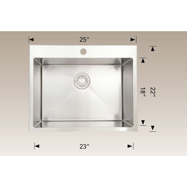 American Imagination AI-27603 16 Gauge Drop In Laundry Sink In Chrome