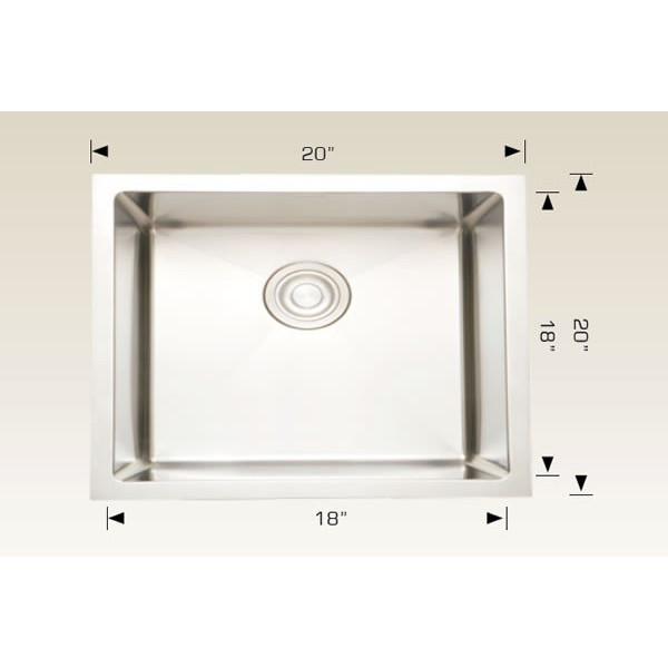 American Imagination AI-27663 18 Gauge 20" Square Laundry Sink In Chrome