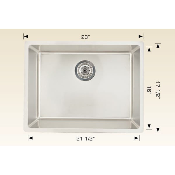 American Imagination AI-27687 18 Gauge Stainless Steel Sink In Chrome