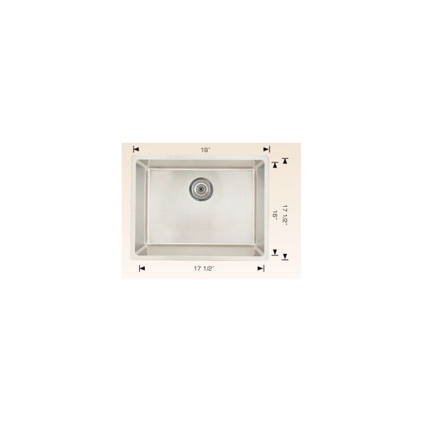 American Imagination AI-27688 18 Gauge 19 Inch Kitchen Sink In Chrome