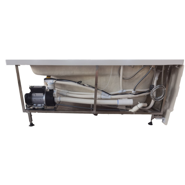 EAGO AM161-L 59" Single Person Corner White Acrylic Whirlpool Bath Tub