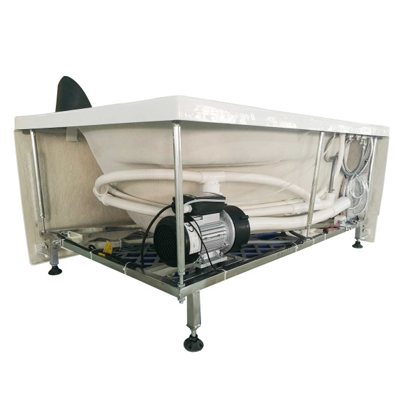 EAGO AM161-L 59" Single Person Corner White Acrylic Whirlpool Bath Tub