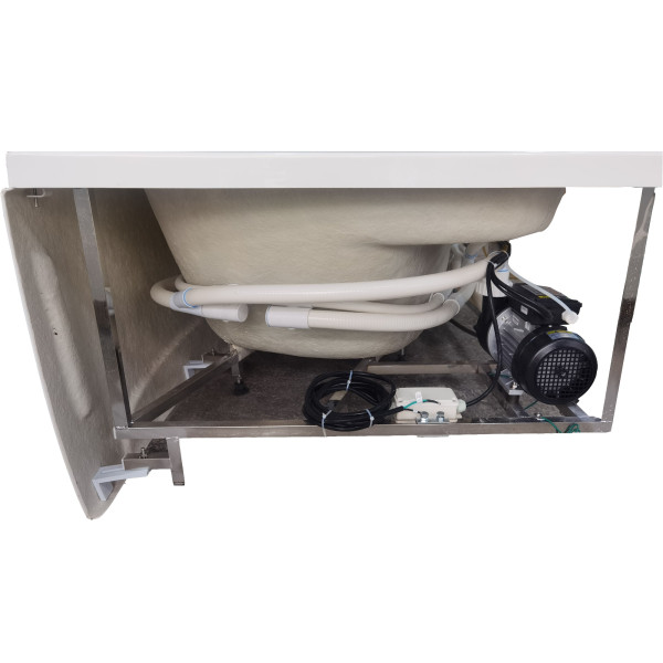 EAGO AM161-L 59" Single Person Corner White Acrylic Whirlpool Bath Tub