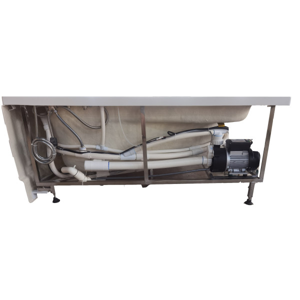 EAGO AM161-R 59" Single Person Corner White Acrylic Whirlpool BathTub