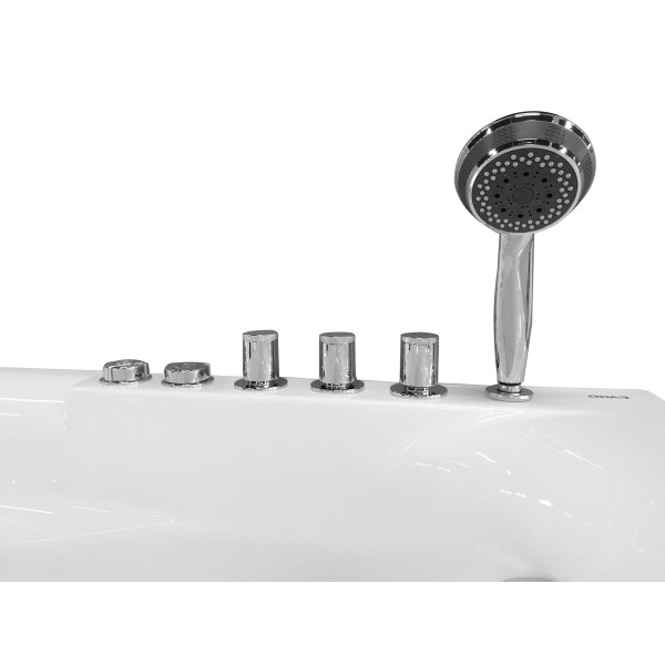 EAGO AM161-R 59" Single Person Corner White Acrylic Whirlpool BathTub