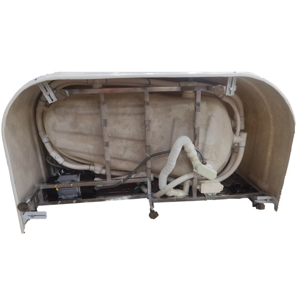 EAGO AM175-L 57'' White Acrylic Right Drain Jetted Whirlpool Bathtub W/ Fixtures