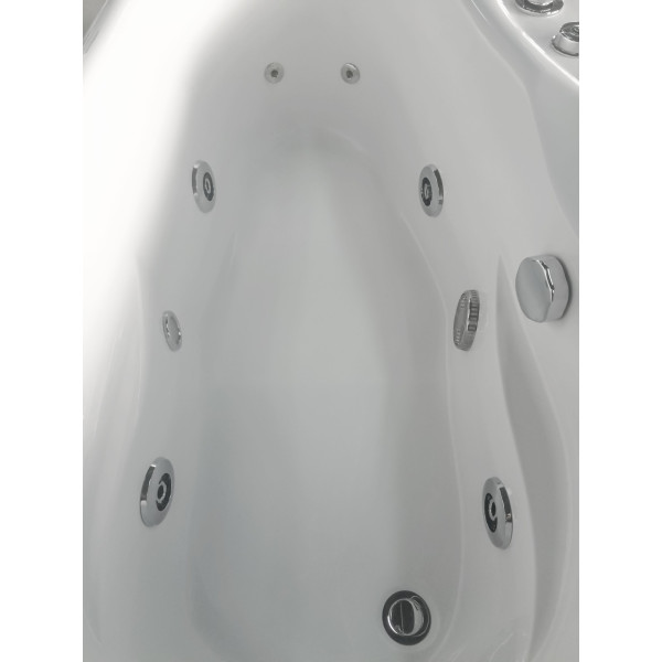 EAGO AM175-L 57'' White Acrylic Right Drain Jetted Whirlpool Bathtub W/ Fixtures