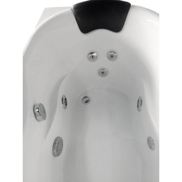 EAGO AM175-L 57'' White Acrylic Right Drain Jetted Whirlpool Bathtub W/ Fixtures