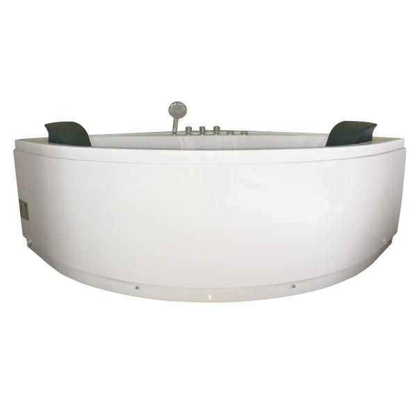 EAGO AM200 5' Rounded Modern Double Seat Corner Whirlpool Bath Tub with Fix