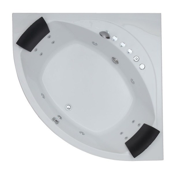 EAGO AM200 5' Rounded Modern Double Seat Corner Whirlpool Bath Tub with Fix
