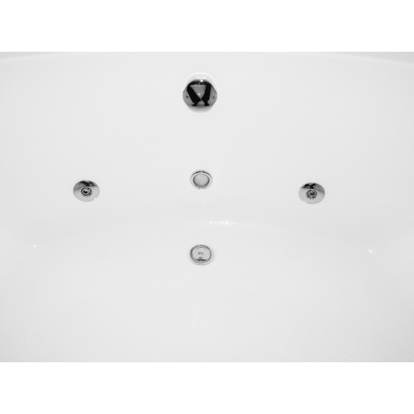 EAGO AM200 5' Rounded Modern Double Seat Corner Whirlpool Bath Tub with Fix