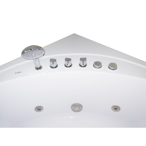 EAGO AM200 5' Rounded Modern Double Seat Corner Whirlpool Bath Tub with Fix