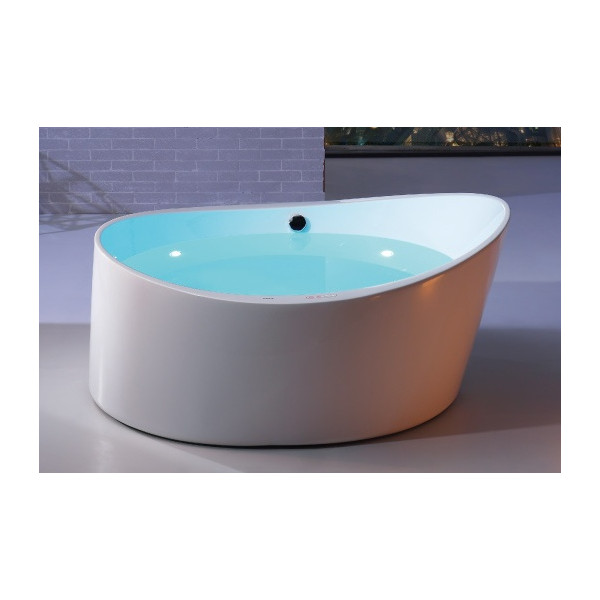 EAGO AM2130 66" Round Free Standing Acrylic Air Bubble Bathtub