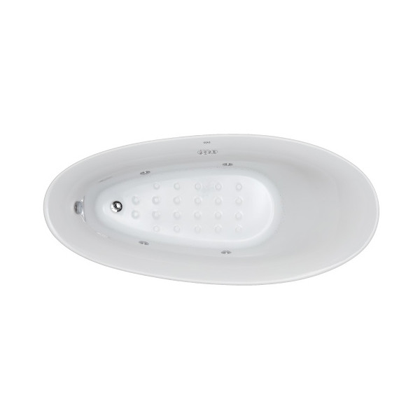 EAGO AM2140 68" White Free Standing Oval Air Bubble Bathtub