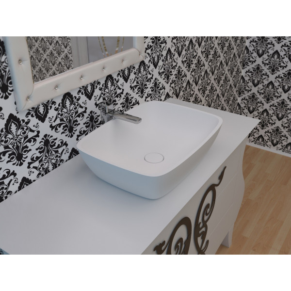 Aquatica Arab-Sink-Wht White Resin Stone Vessel Sink