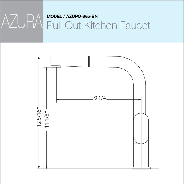 Houzer AZUPO-965 Azura Series Single Handle Pull-Out Kitchen Faucet