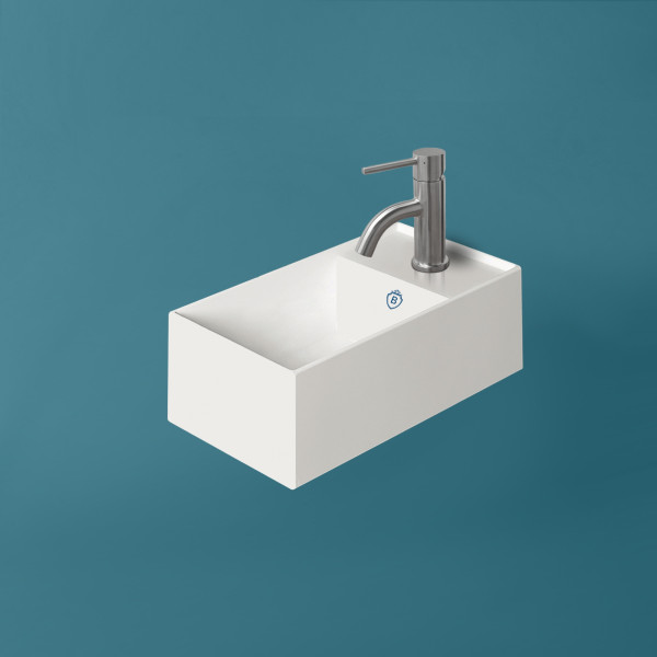 Whitehaus B-AG20 Rectangular Wall Mount Basin + Right Single Hole Drill