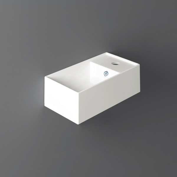 Whitehaus B-AG20 Rectangular Wall Mount Basin + Right Single Hole Drill