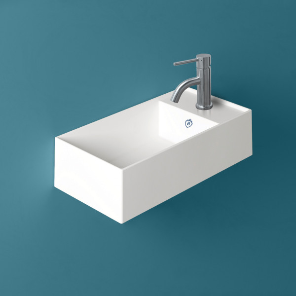 Whitehaus B-AG50 Rectangular Wall Mount Basin + Right Single Hole Drill