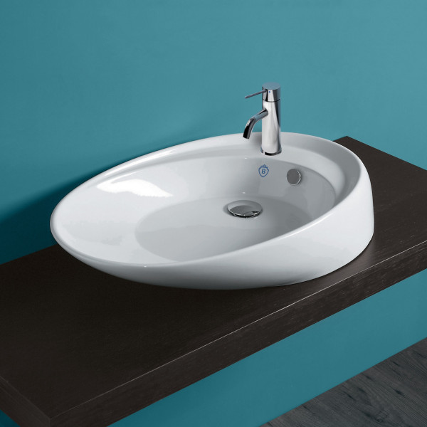 Whitehaus B-BO12 Britannia Oval Above Mount Basin with Single Faucet Hole Drill