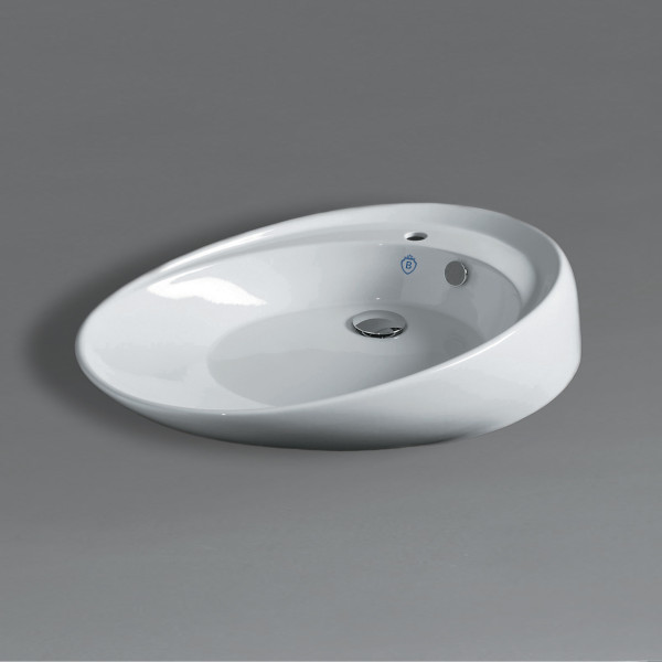 Whitehaus B-BO12 Britannia Oval Above Mount Basin with Single Faucet Hole Drill