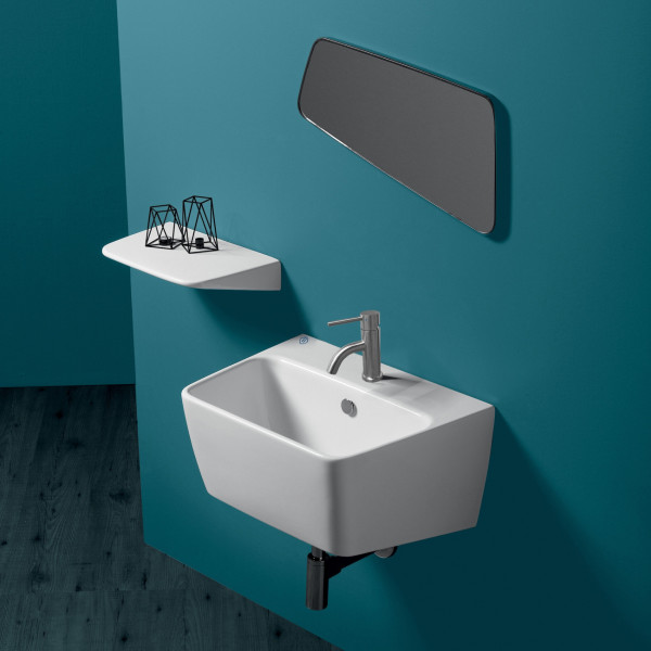 Whitehaus B-DE13 Britannia Rectangular Wall Mount Basin with Single Hole Drill