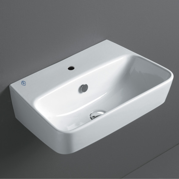 Whitehaus B-DE14 Britannia Rectangular Wall Mount Basin with Single Hole Drill