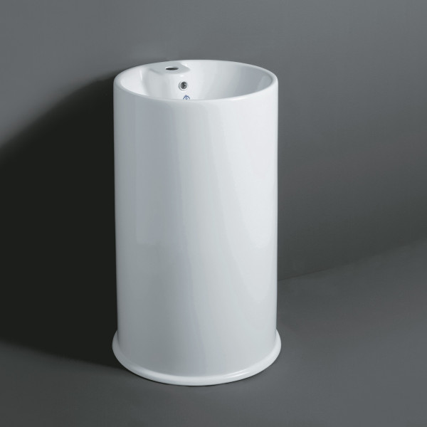 Whitehaus B-GTE Freestanding Cylindrical Bathroom Basin with Single Faucet Hole
