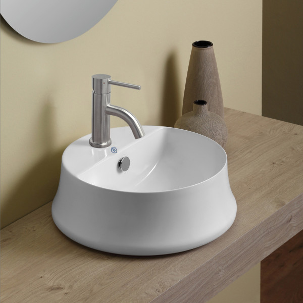 Whitehaus B-SH03 Britannia Round Above Mount Basin with Single Faucet Hole Drill