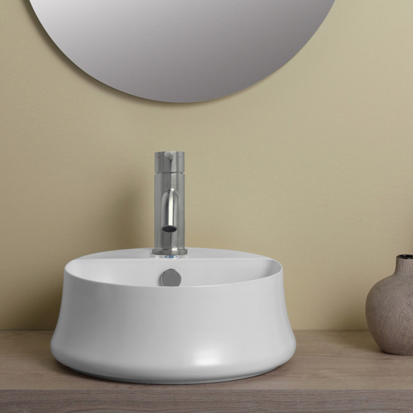 Whitehaus B-SH03 Britannia Round Above Mount Basin with Single Faucet Hole Drill