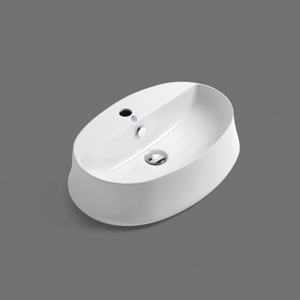 Whitehaus B-SH05 Britannia Oval Above Mount Basin with Single Faucet Hole Drill