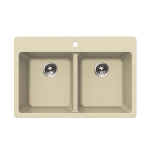 Houzer M-300 Quartztone 33" Granite Composite Drop-in Topmount Kitchen Sink