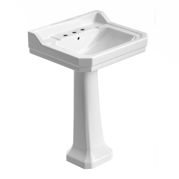Whitehaus B112L Traditional Pedestal w/ Integrated Bowl and Rear Overflow