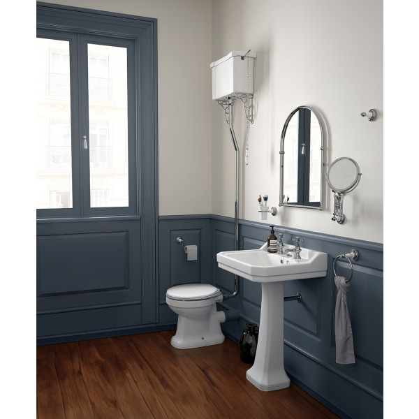 Whitehaus B112L Traditional Pedestal w/ Integrated Bowl and Rear Overflow