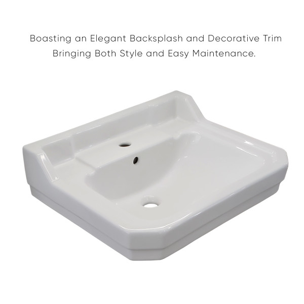 Whitehaus B112L Traditional Pedestal w/ Integrated Bowl and Rear Overflow
