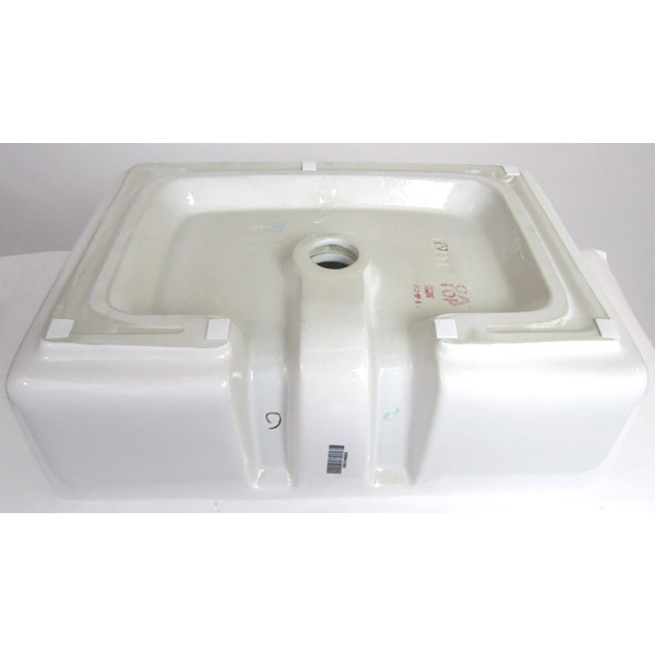 EAGO BA131 20" White Rectangular Porcelain Bathroom Sink with Overflow