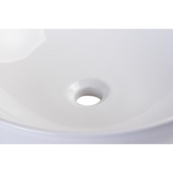 EAGO BA351 18'' White Round Porcelain Bathroom Sink Basin without  Overflow