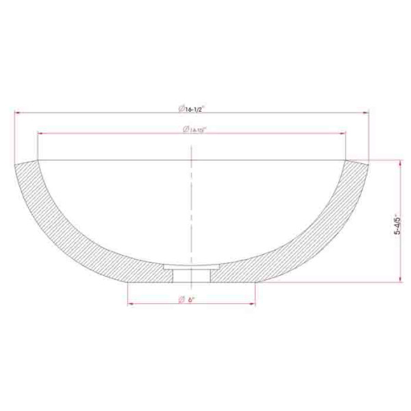 Lenova BAC-01 Bamboo Round Bathroom Sink Above Counter Sink Diameter 16 1/2