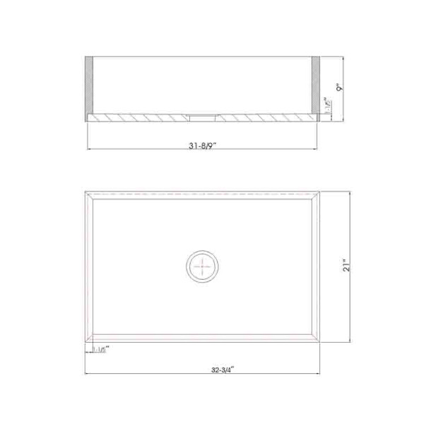 Lenova BAP-200 Bamboo Single Bowl Apron Front Undermount 32 3/4 X 21