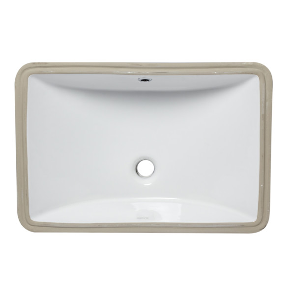 EAGO BC227 White Ceramic 22"x15" Undermount Rectangular Bathroom Sink