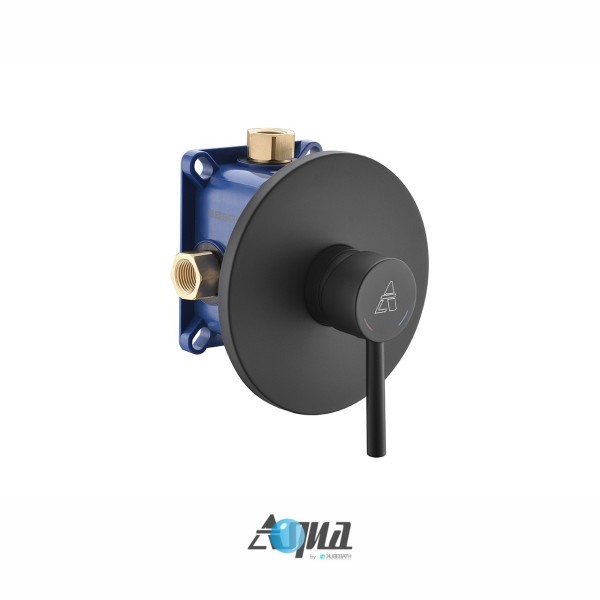KubeBath BK-RTF1V Aqua Rondo Matte Black Tub Filler with Rough-In Valve