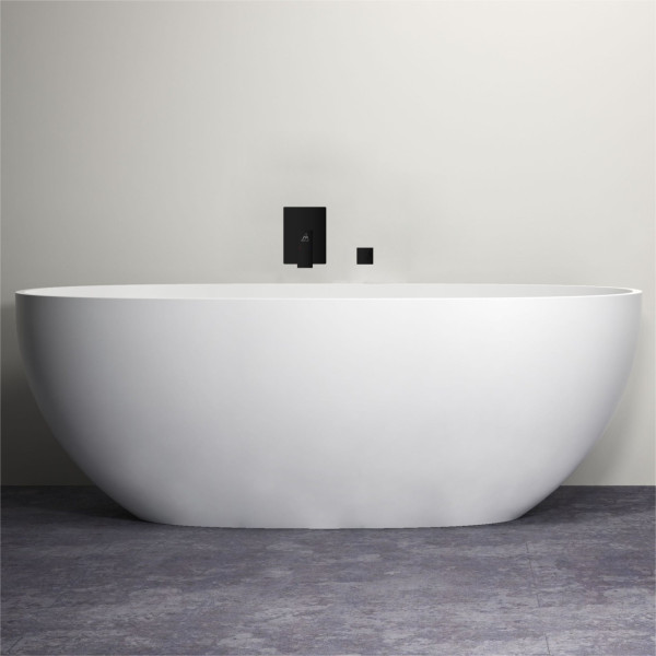 KubeBath BK-TF1V Aqua Piazza Matte Black Tub Filler with Rough-In Valve