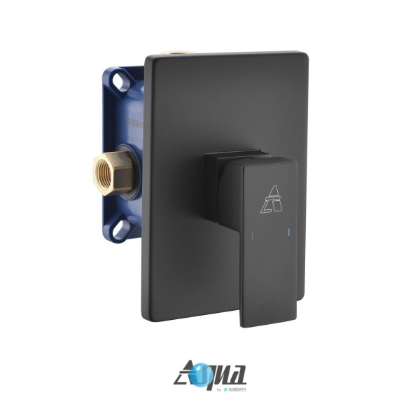 KubeBath BK-TF1V Aqua Piazza Matte Black Tub Filler with Rough-In Valve