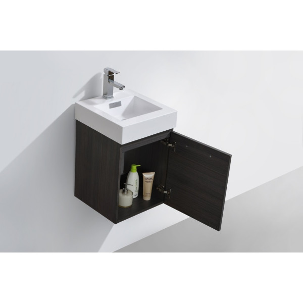 KubeBath BSL16 Bliss Modern 16 Inch Wall Mounted Modern Bathroom Vanity