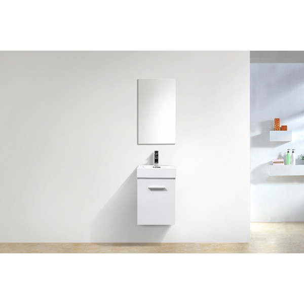 KubeBath BSL16 Bliss Modern 16 Inch Wall Mounted Modern Bathroom Vanity