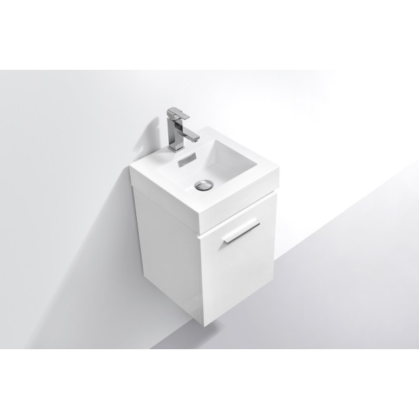 KubeBath BSL16 Bliss Modern 16 Inch Wall Mounted Modern Bathroom Vanity
